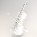 White polished violin on background. 3d rendering Royalty Free Stock Photo