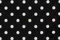 White polka dot on black background. Polka texture. Royalty Free Stock Photo