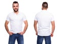 White polo shirt on a young man template Royalty Free Stock Photo