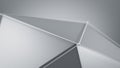 White polygon shape closeup shot with selective focus 3D render