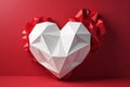 White polygonal heart shape