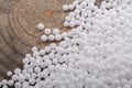 White polystyrene foam balls as background Royalty Free Stock Photo