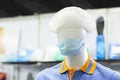 White Polystyrene Foam Male Display Mannequin Head Wearing Protection Mask Protect From PM2.5, Corona Virus Covid-19