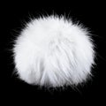 White pompom black background