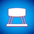 White Pommel horse icon isolated on blue background. Sports equipment for jumping and gymnastics. Vector Royalty Free Stock Photo