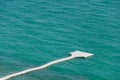 The white pontoon as walkway on the sea Royalty Free Stock Photo