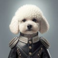 Fashionable poodle in a leather jacket. Best friend ever!