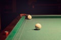 White Pool Ball on Billiard Table Near the Hole Royalty Free Stock Photo