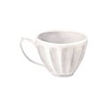 White porcelain, ceramic cup for coffee or tea.Watercolor hand-drawn illustration isolated on white background. Perfect Royalty Free Stock Photo