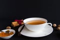 White china tea cup over black background Royalty Free Stock Photo