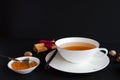 White china tea cup over black background Royalty Free Stock Photo