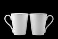 White porcelain tea ware, set details, isolate on a black background Royalty Free Stock Photo