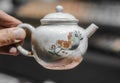 White porcelain teapot for chinese tea ceremony