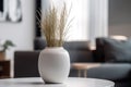 White porcelain vase decoration plant. Generate Ai