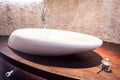 White porcelain washbasin Royalty Free Stock Photo