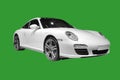 White porsche isolated