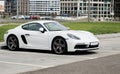 white porsche sports car