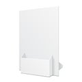 White POS POI Cardboard Blank Empty Show Box Holder For Advertising Fliers, Leaflets Or Products Isolated. Royalty Free Stock Photo