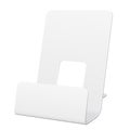 White POS POI Cardboard Blank Empty Show Box Holder For Advertising Fliers, Leaflets Or Products. Royalty Free Stock Photo