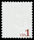 White postage stamp with the writing USA 1 Royalty Free Stock Photo