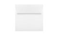 White postal envelope close up in isolation on white background