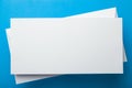 White postal envelope or DL flyer on a blue background