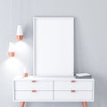 White poster Frame on modern bureau