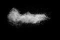 White powder explosion against dark background. Royalty Free Stock Photo