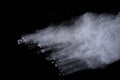 White powder explosion on black background. Colored cloud. Colorful dust explode. Paint Holi Royalty Free Stock Photo