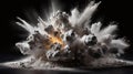 White Powder Explosion on Black Background Royalty Free Stock Photo