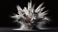 White Powder Explosion on Black Background Royalty Free Stock Photo