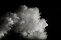 White powder explosion on black background.Stopping the movement of white powder on dark background. Royalty Free Stock Photo