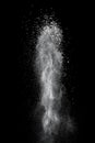 White powder explosion isolated on black Royalty Free Stock Photo