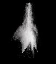 White powder explosion isolated on black background Royalty Free Stock Photo