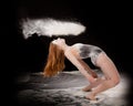 White powder girl dancer matrix pose Royalty Free Stock Photo