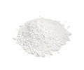 White Powder of Gypsum, Clay or Diatomite Isolated on Grey Background