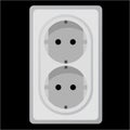 White power socket on black background