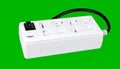White Power Strip Isolated on Green Screen Background Royalty Free Stock Photo