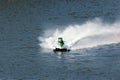 White Powerboat Making Turn on Water Royalty Free Stock Photo