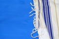 White Prayer Shawl - Tallit, jewish religious symbol. Royalty Free Stock Photo