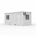 White Prefabricated Container Office with Air Conditioner and Windows modular portable Royalty Free Stock Photo