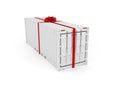 White present container with red bow