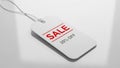 The tag s shadow suggests subtle 3D depth against a plain white background Royalty Free Stock Photo