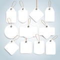 White Price tags and gift cards set. Label paper, sale