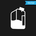 White Printer ink bottle icon isolated on black background. Vector Royalty Free Stock Photo