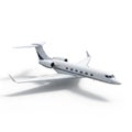Sleek White Private Jet Airplane in Flight Pose on a White Background aircraft aviation Royalty Free Stock Photo