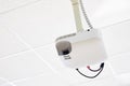 White projector hanging on the ceiling Royalty Free Stock Photo