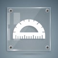 White Protractor grid for measuring degrees icon isolated on grey background. Tilt angle meter. Measuring tool Royalty Free Stock Photo