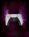 White PS5 controller with dust wings