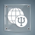 White Psychology icon isolated on grey background. Psi symbol. Mental health concept, psychoanalysis analysis and Royalty Free Stock Photo